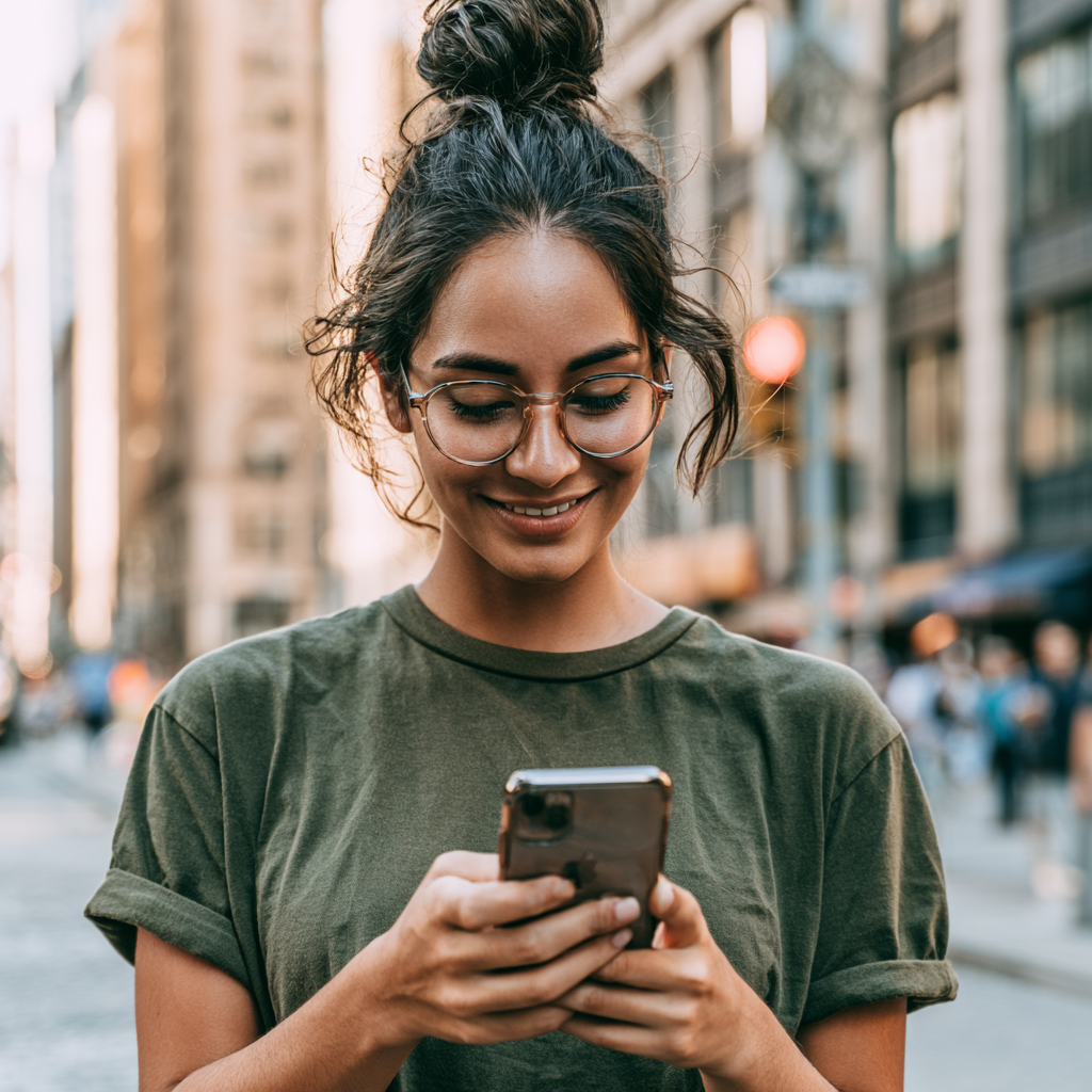A DollarFifteen contributor checking her earnings